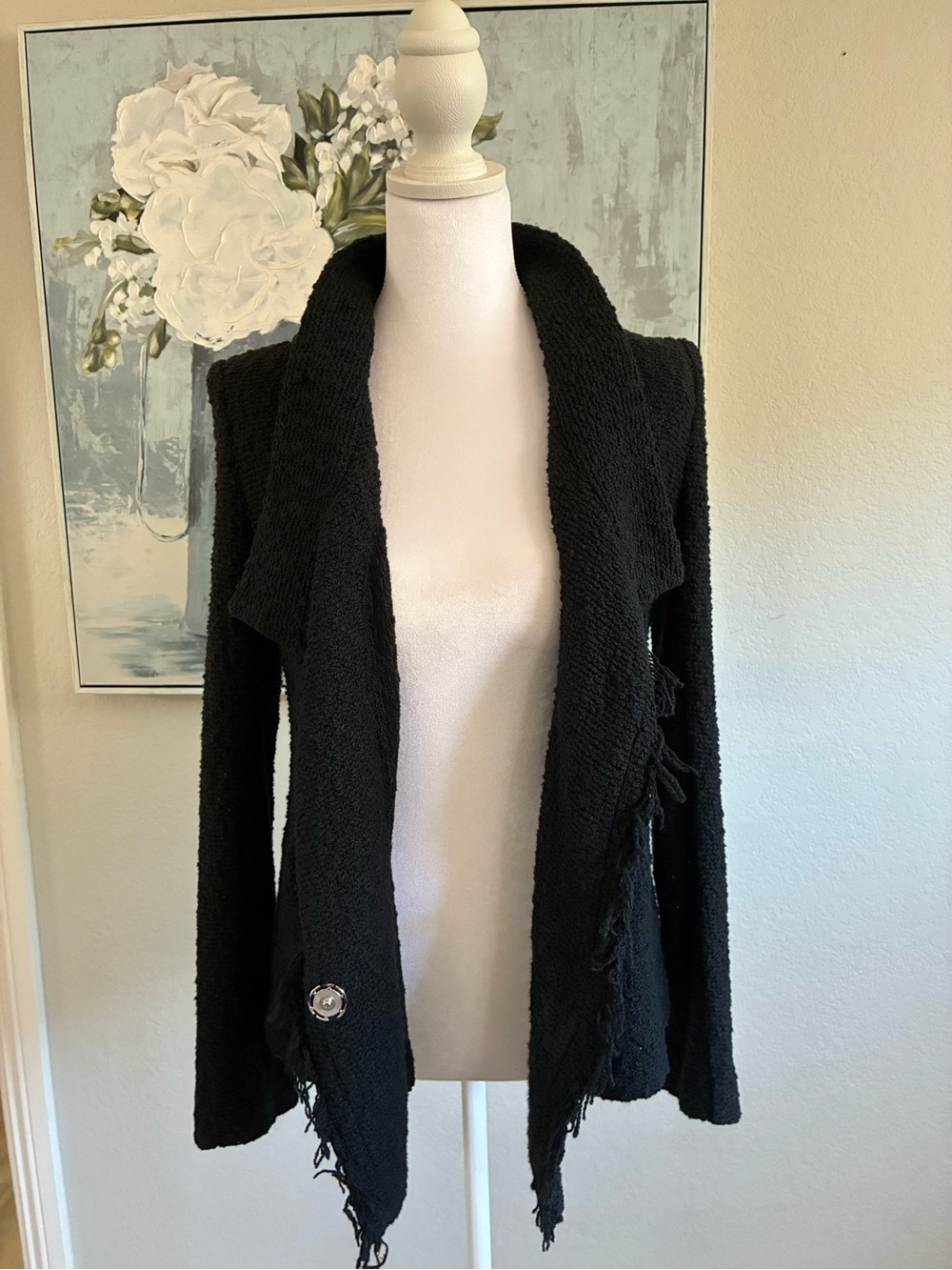IRO Mira Black Bouclé Knit Jacket Size 38/ US 6 - Picture 6 of 12